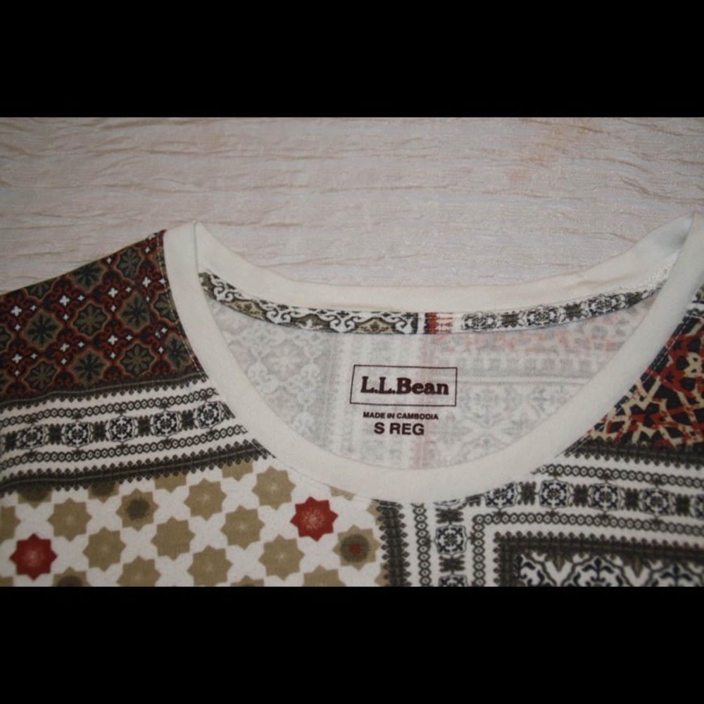 L.L. Bean handkerchief patterned Tee